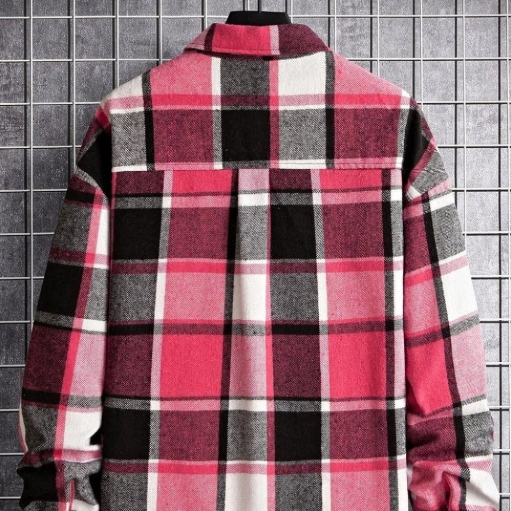 Pink And White Mens Overcoat - Picture 3 of 7
